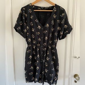 Madewell | Black Floral Romper Size Large